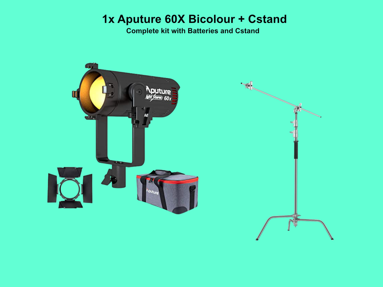  aputure 60x bi-colour continious led light + cstand