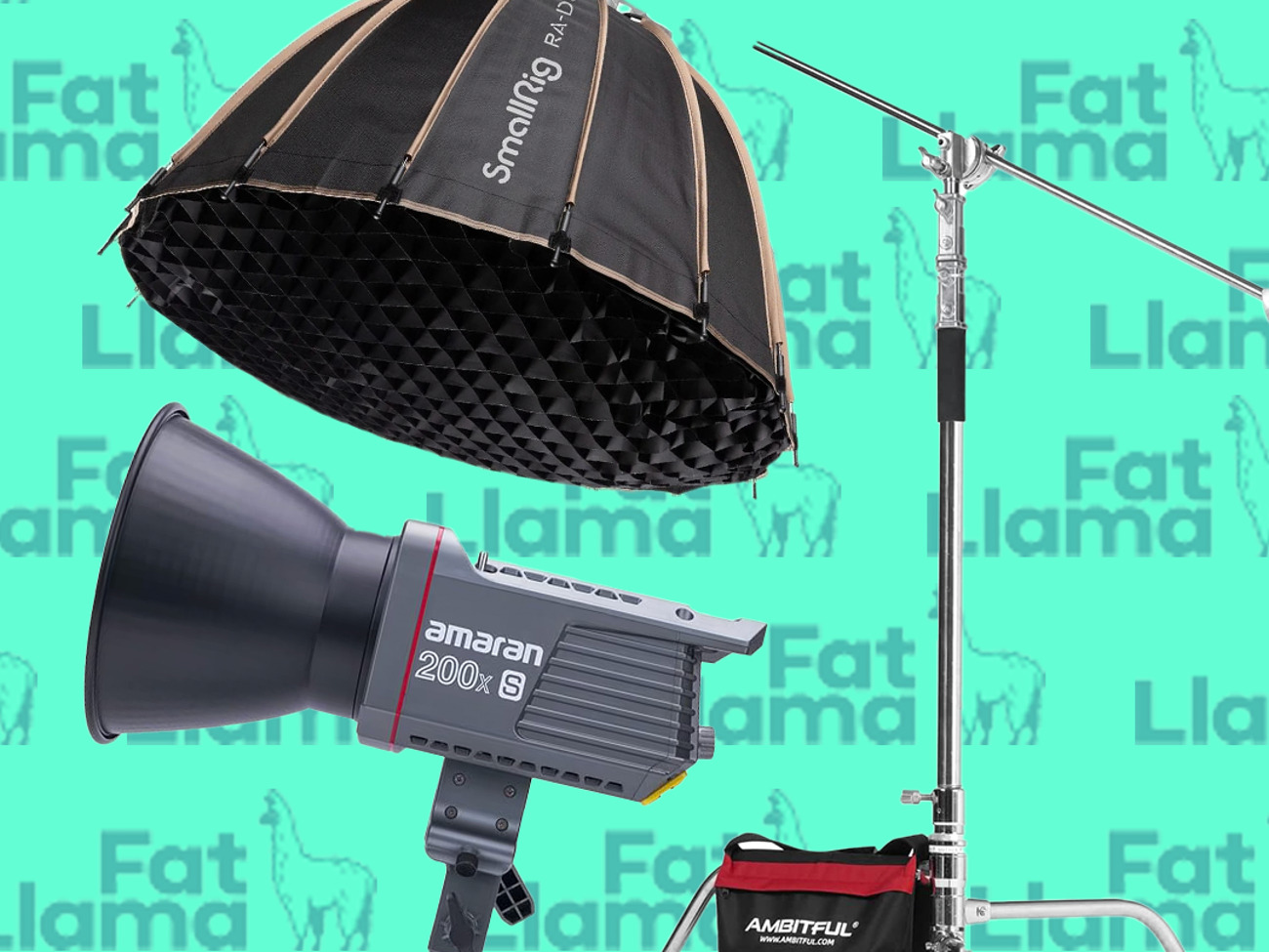Aputure amaran 200xs bi-color led light with smallrig softbox and heavy duty