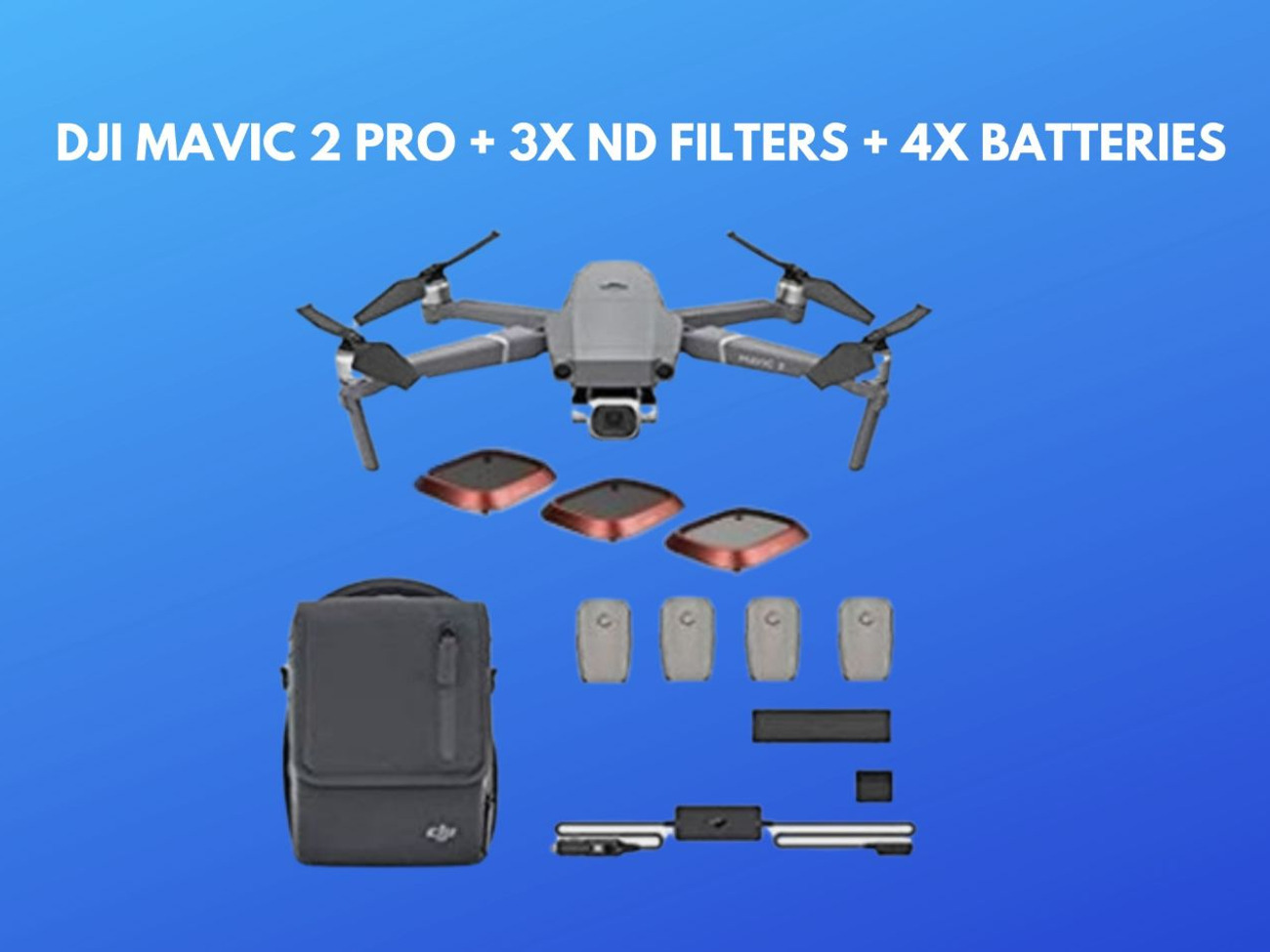 Rent DJI Mavic 2 Pro 20MP Drone, Combo Fly More Kit 4x