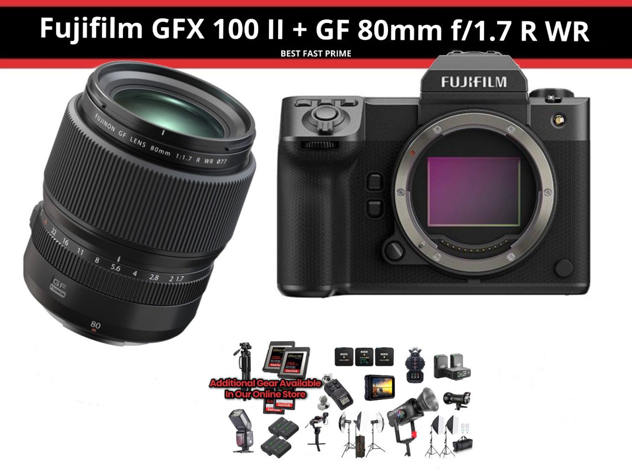 Fuji Gfx 100 Gf 80mm Gfx 80mm F1 Fujifilm Fujinon GF 80mm R WR