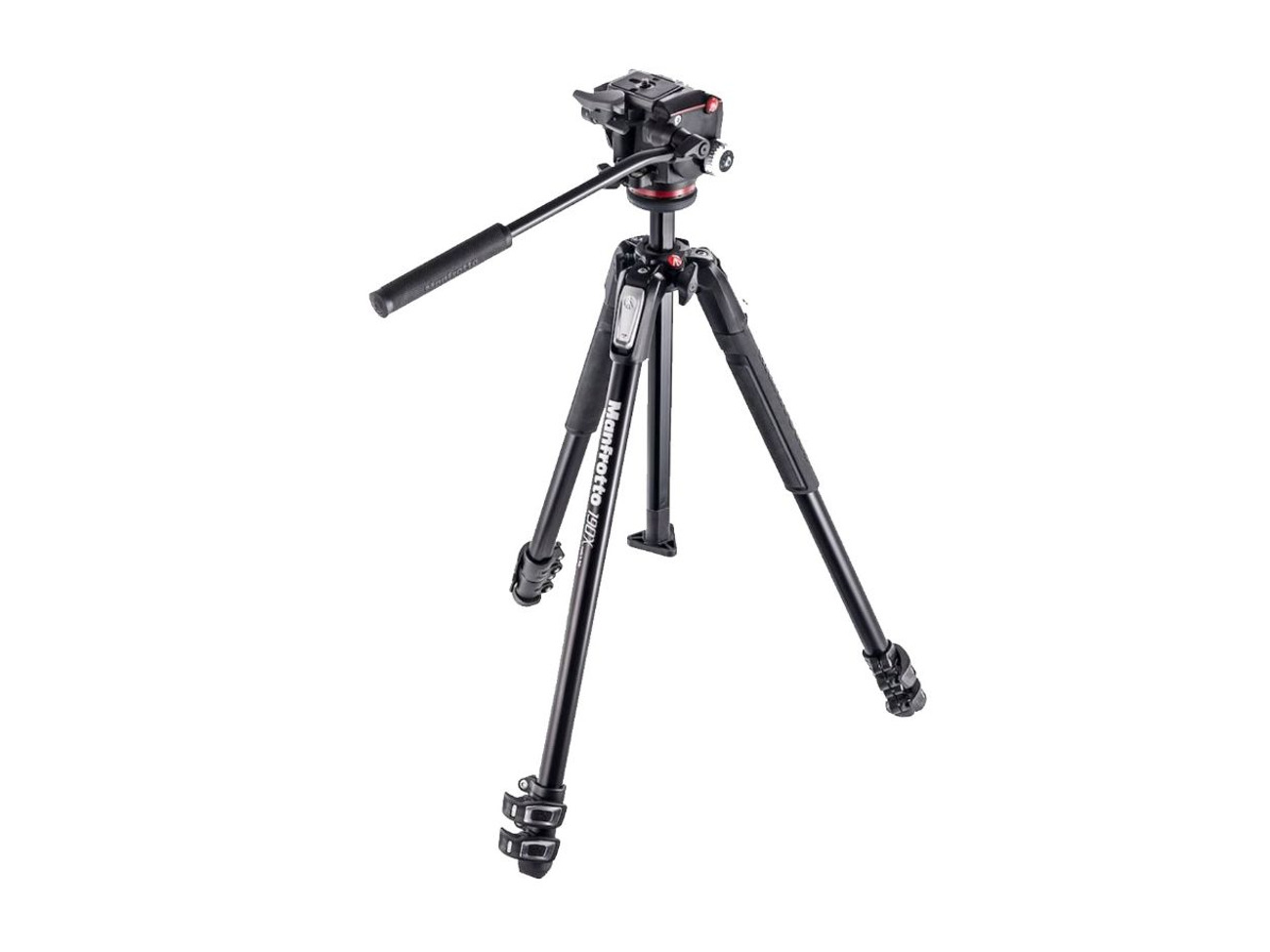  manfrotto 190x aluminium 3-section + fluid video head tripod