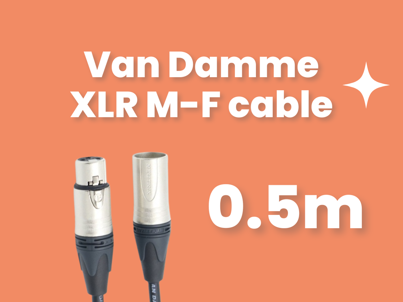 0.5m van damme xlr microphone cable with neutrik connectors