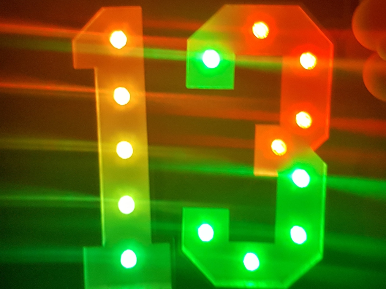 1 x led lights number