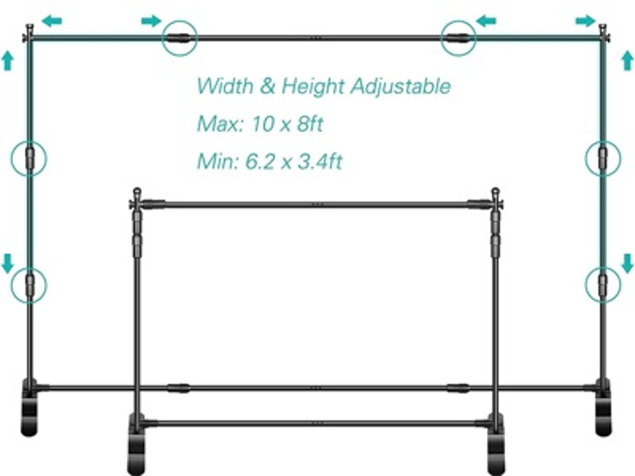 10 x 8ft/3x2.4m (w x h)  adjustable backdrop banner stand