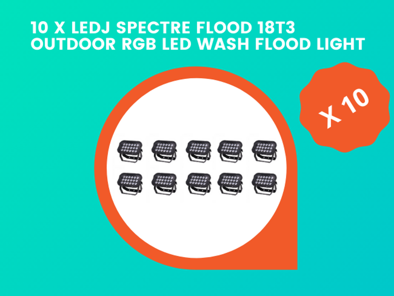 10 x ledj spectra outdoor rgb led flood lights