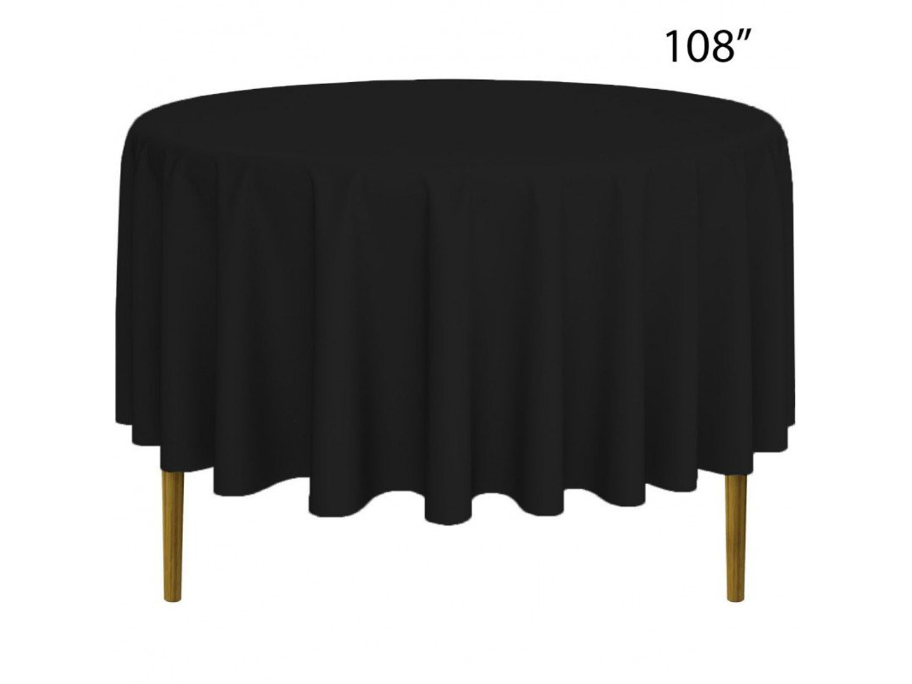 108" round table cover - black