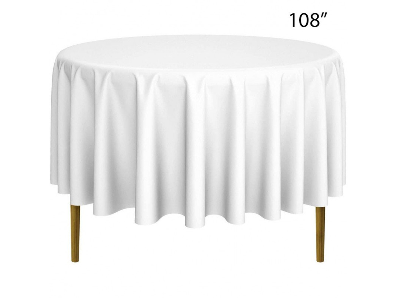 108" round table cover - white