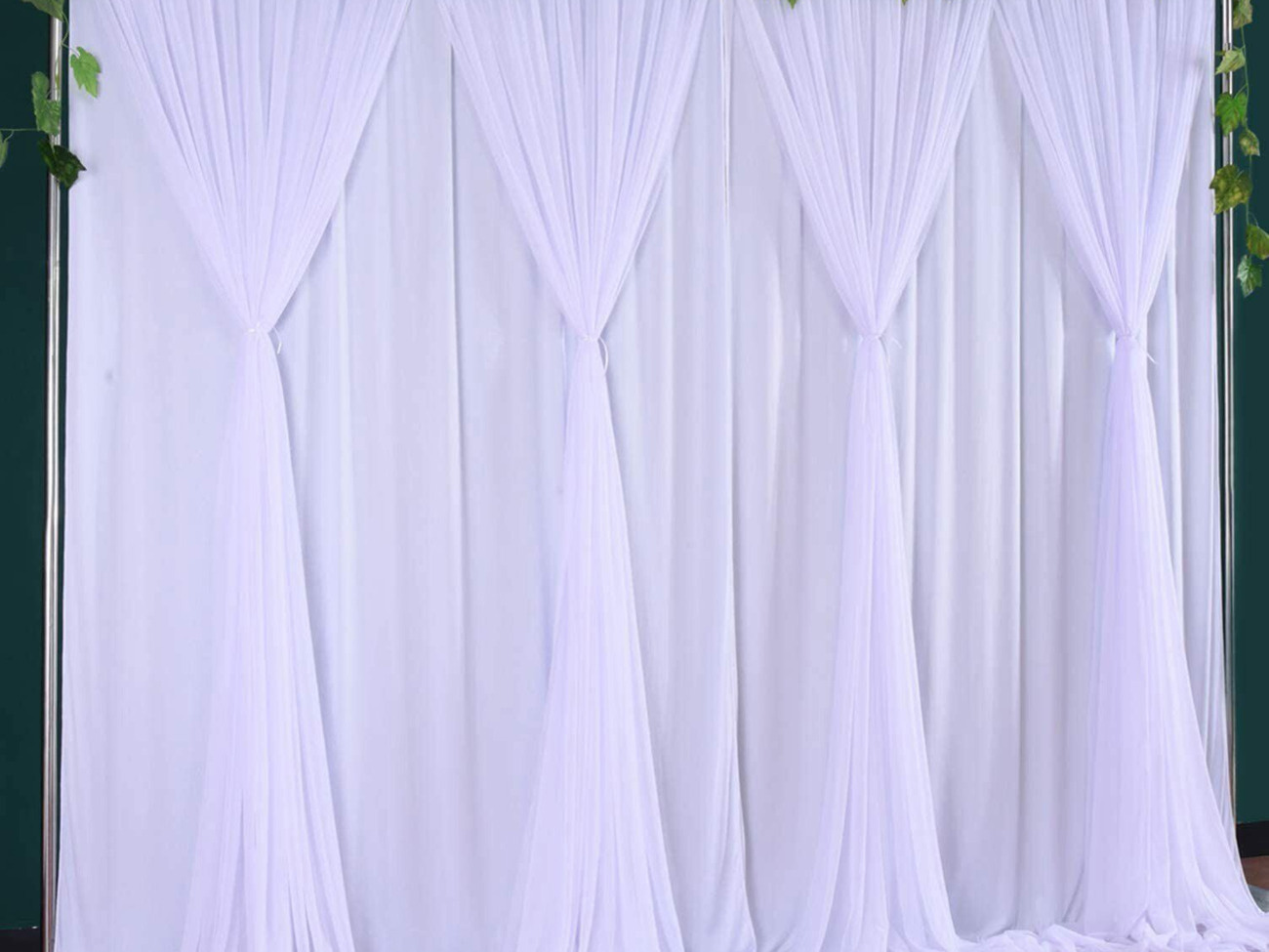 10ft white backdrop curtain 3 layer sheer drape 