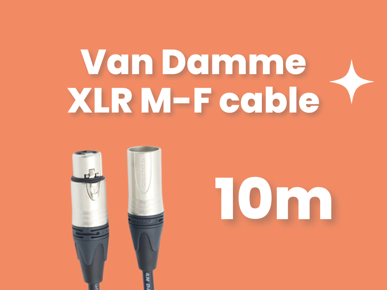 10m van damme xlr microphone cable with neutrik connectors