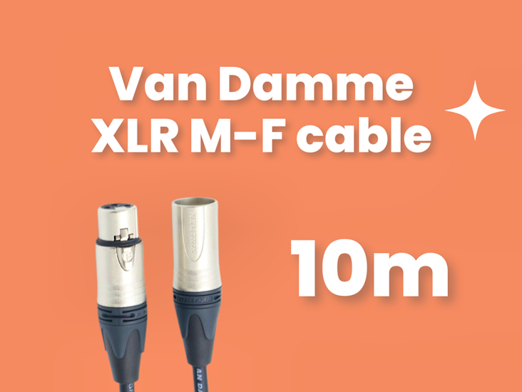 10m van damme xlr microphone cable with neutrik connectors