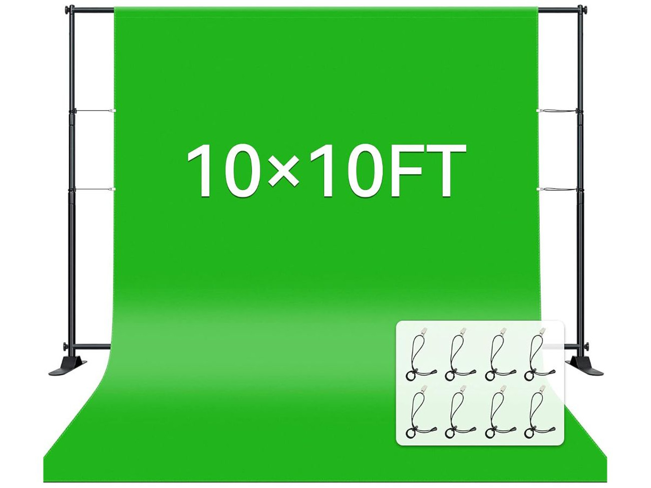 10x10ft (3x3m) chromakey green screen and support frame