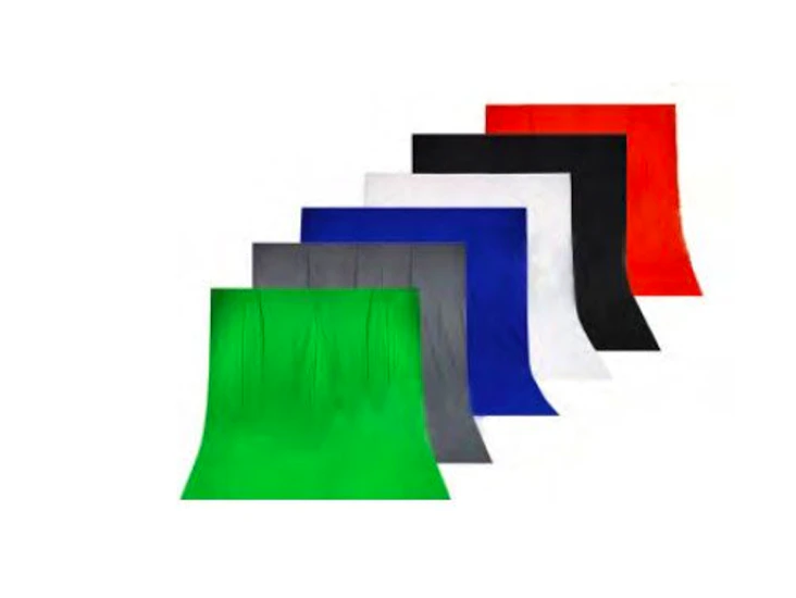 10x20' cotton background, available in red, green, blue, grey, black and white