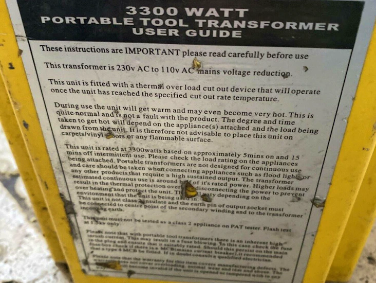 110v transformer 3300 watt twin socket