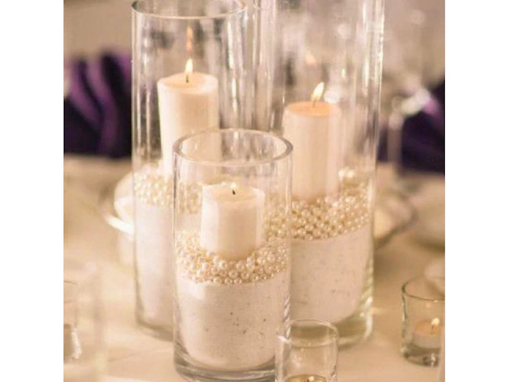 12" 16" 20" cylinder glass vase set centrepieces