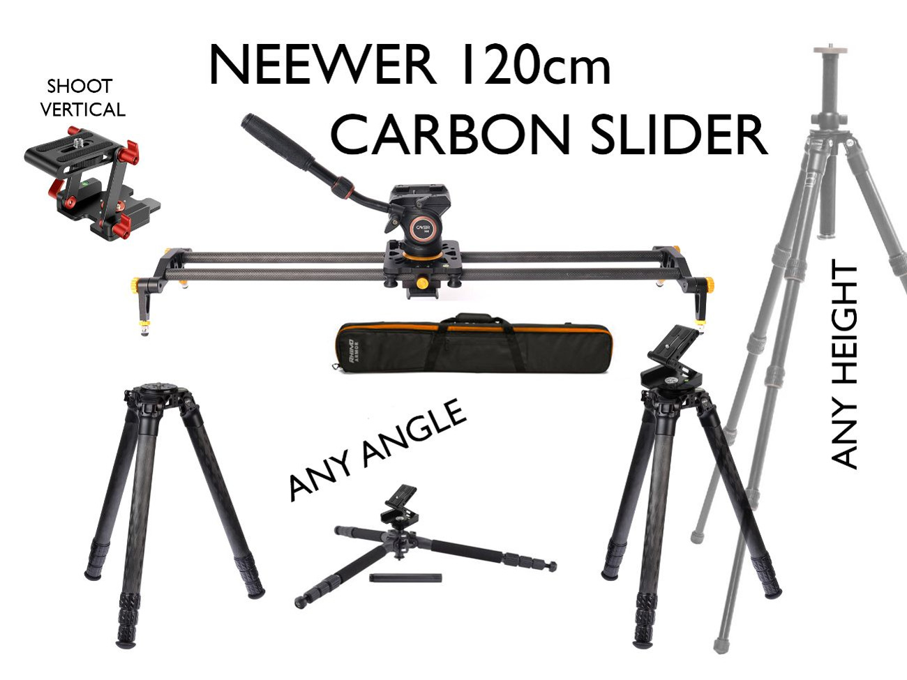 120cm carbon slider / stands / dolly kit / lightweight