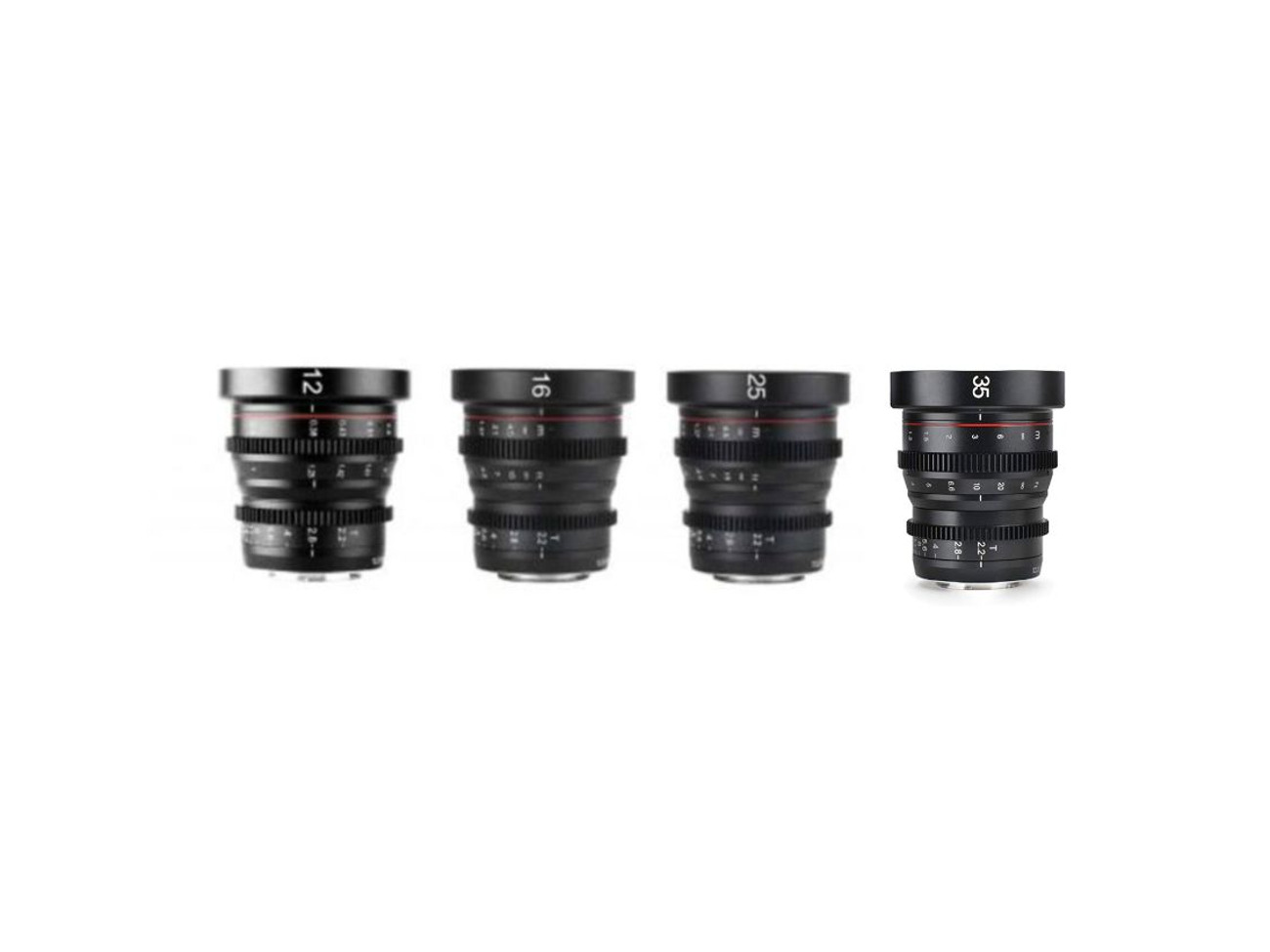 12/16/25/35mm t2.2 cine prime cinema lens set m43 four thirds