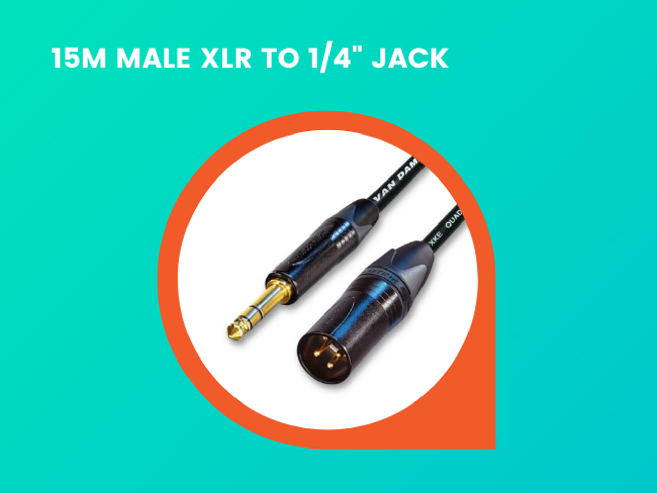 15m male xlr to 1/4" jack 