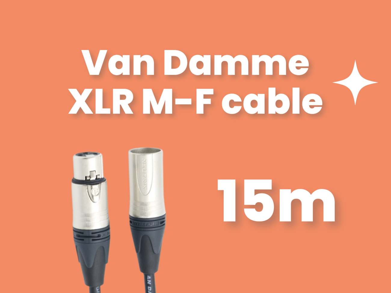 15m van damme xlr microphone cable with neutrik connectors