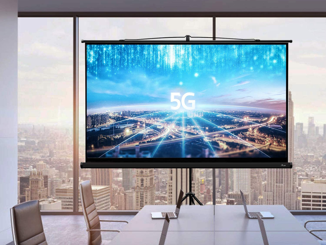 16:9 hd 100" pull down projector screen with tripod stand