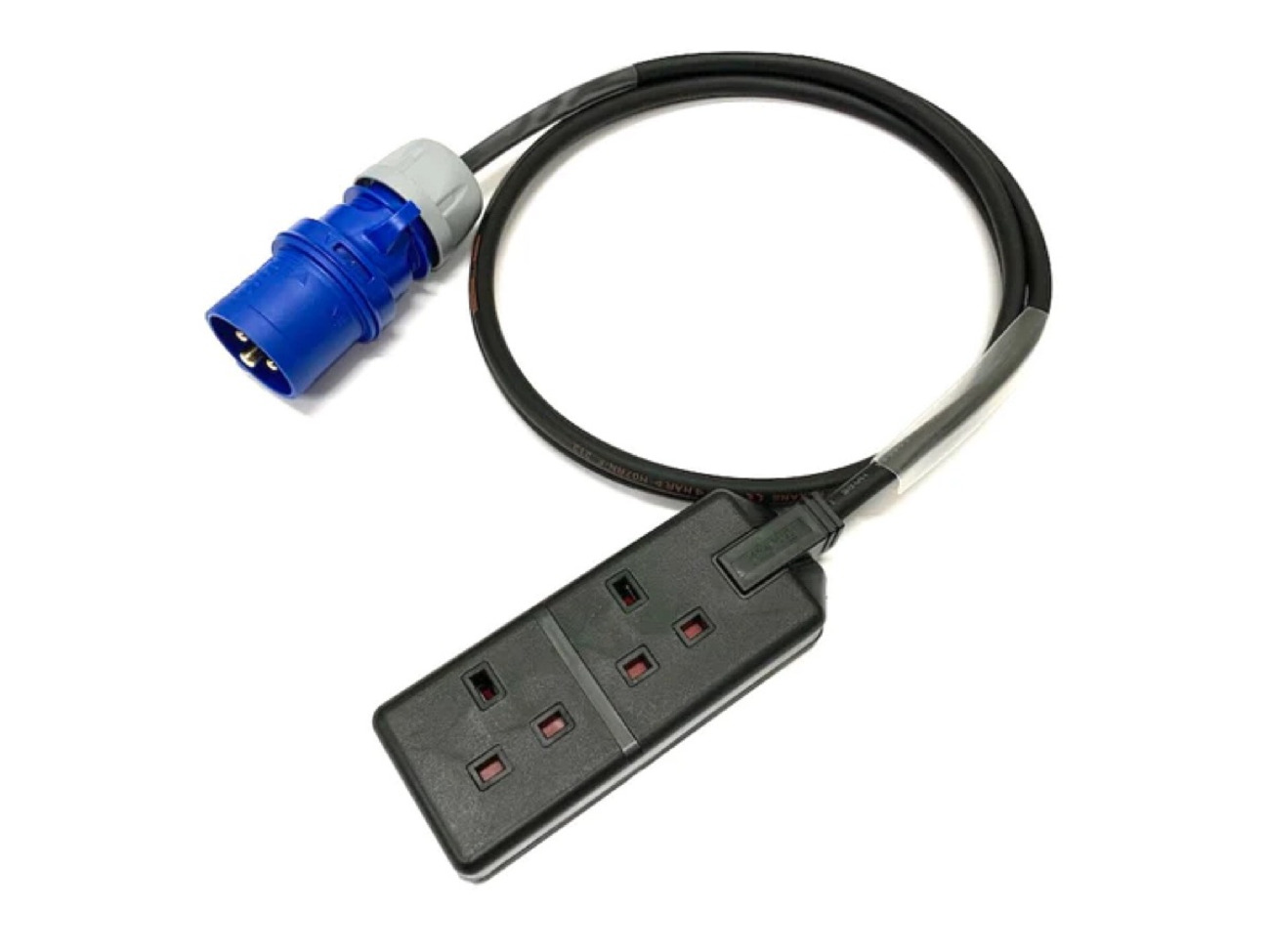 16 amp plug - 13 amp 2 gang socket uk, 1 meter