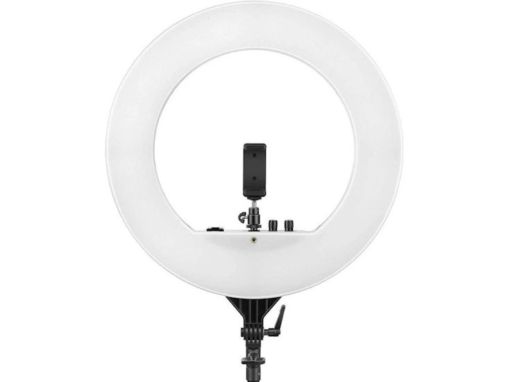 18" ultimate diva ring light - - 3200-5600k w stand, mirror and cell holder