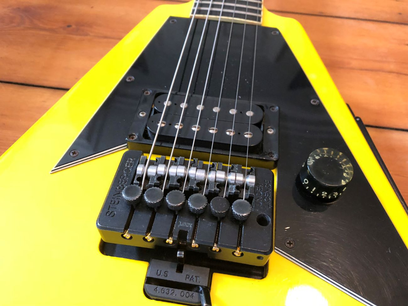 1988 gibson flying v nuclear yellow electric guitar