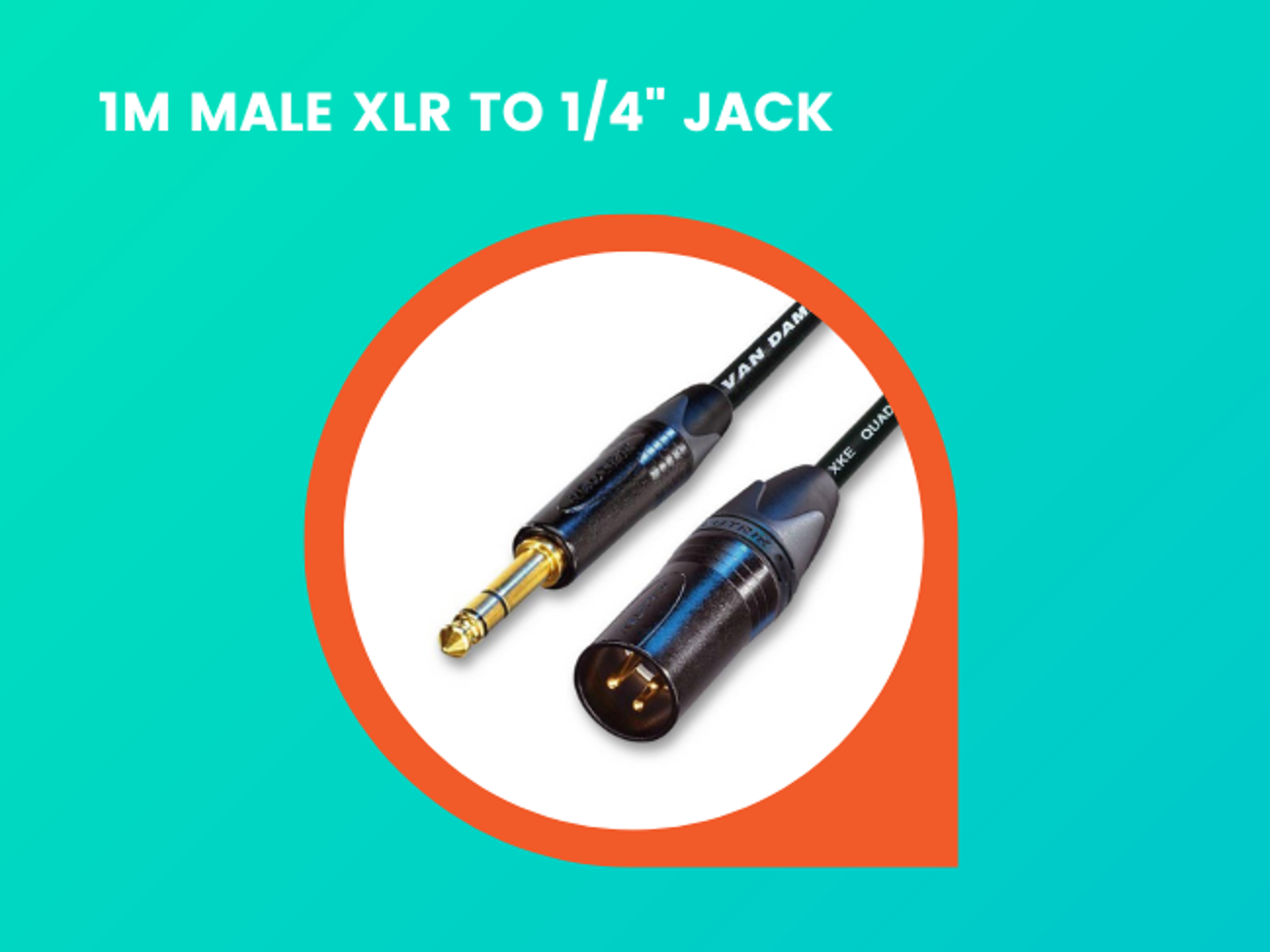 1m male xlr to 1/4" jack