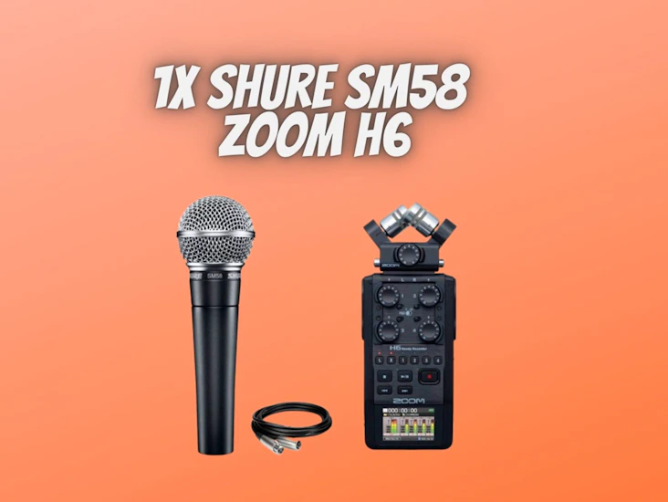 1x shure sm58 + zoom h6 recorder + xlr