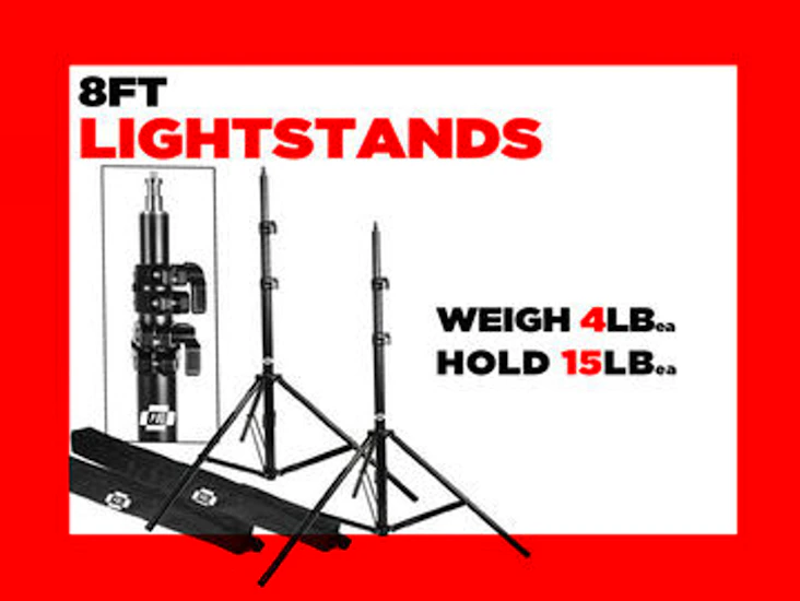 (2) 8ft light stand ( heavy duty lightweight)