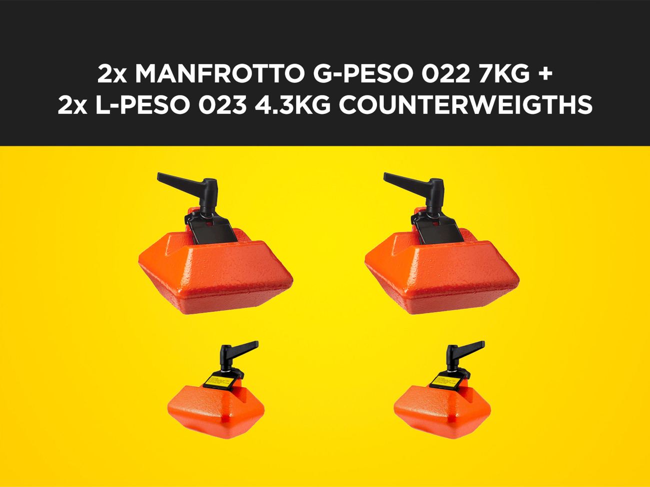 2 manfrotto g-peso 022 7kg +2 lpeso 023 4.3kg counterweights