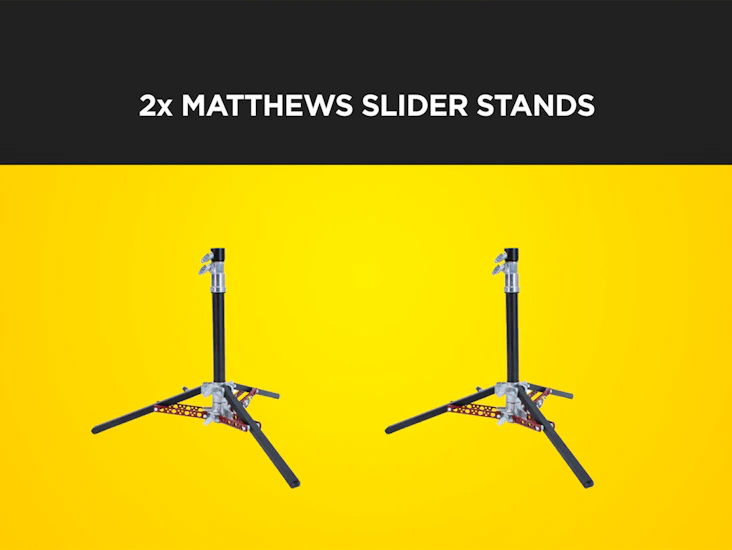 2x matthews slider / dolly stands + 2x kupo baby ballhead 3/8" adapter