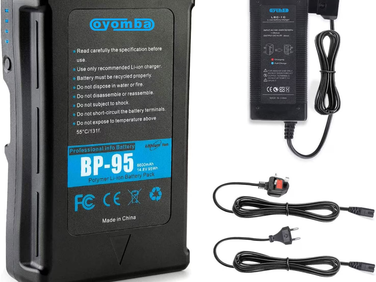 2 oyomba 95wh(6600mah) v-mount/v-lock batteries