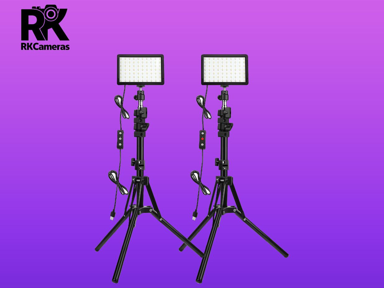 2 pack 70 led video light with 62.99'' tripod stand