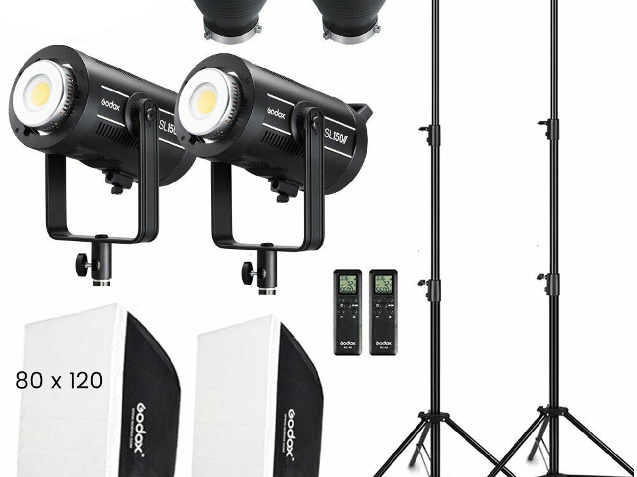 2 piece kit : godox sl150 ii mains cob light with diffuser