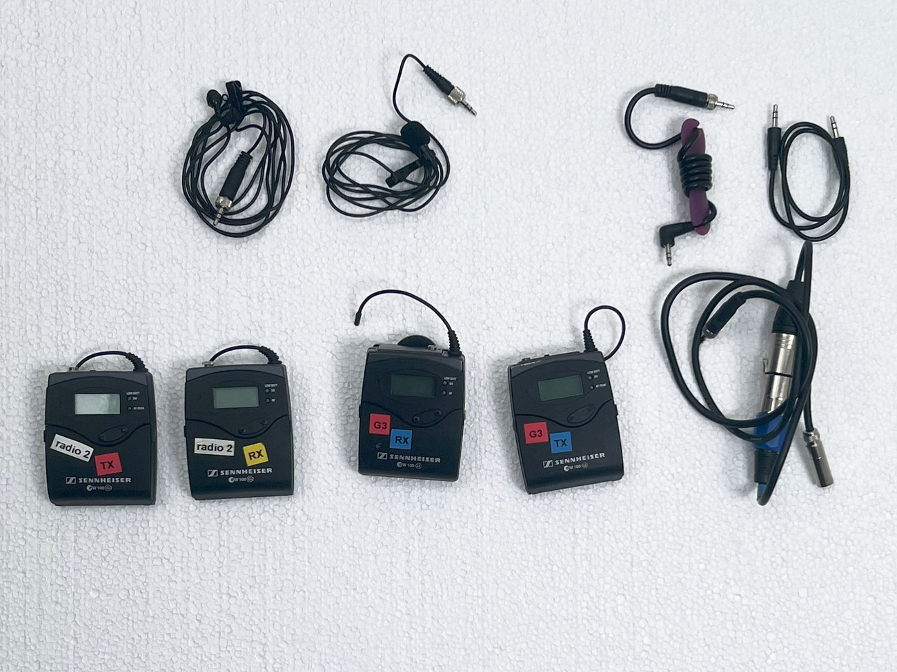 2 sets lapel radio mic sennheiser  g3 and g2 