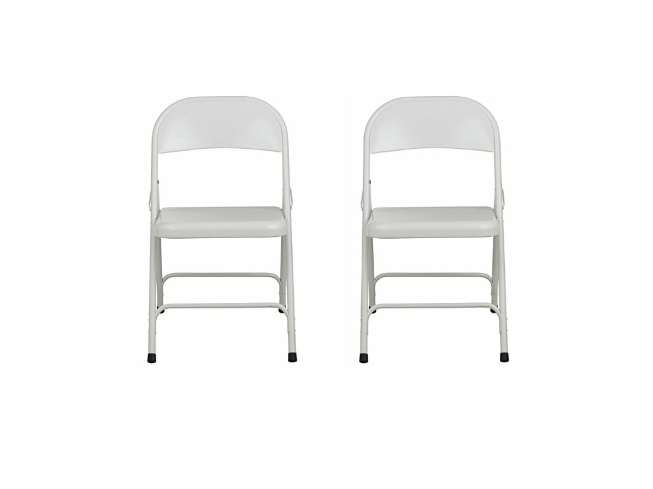 2 white metal folding chairs for events/parties/stalls