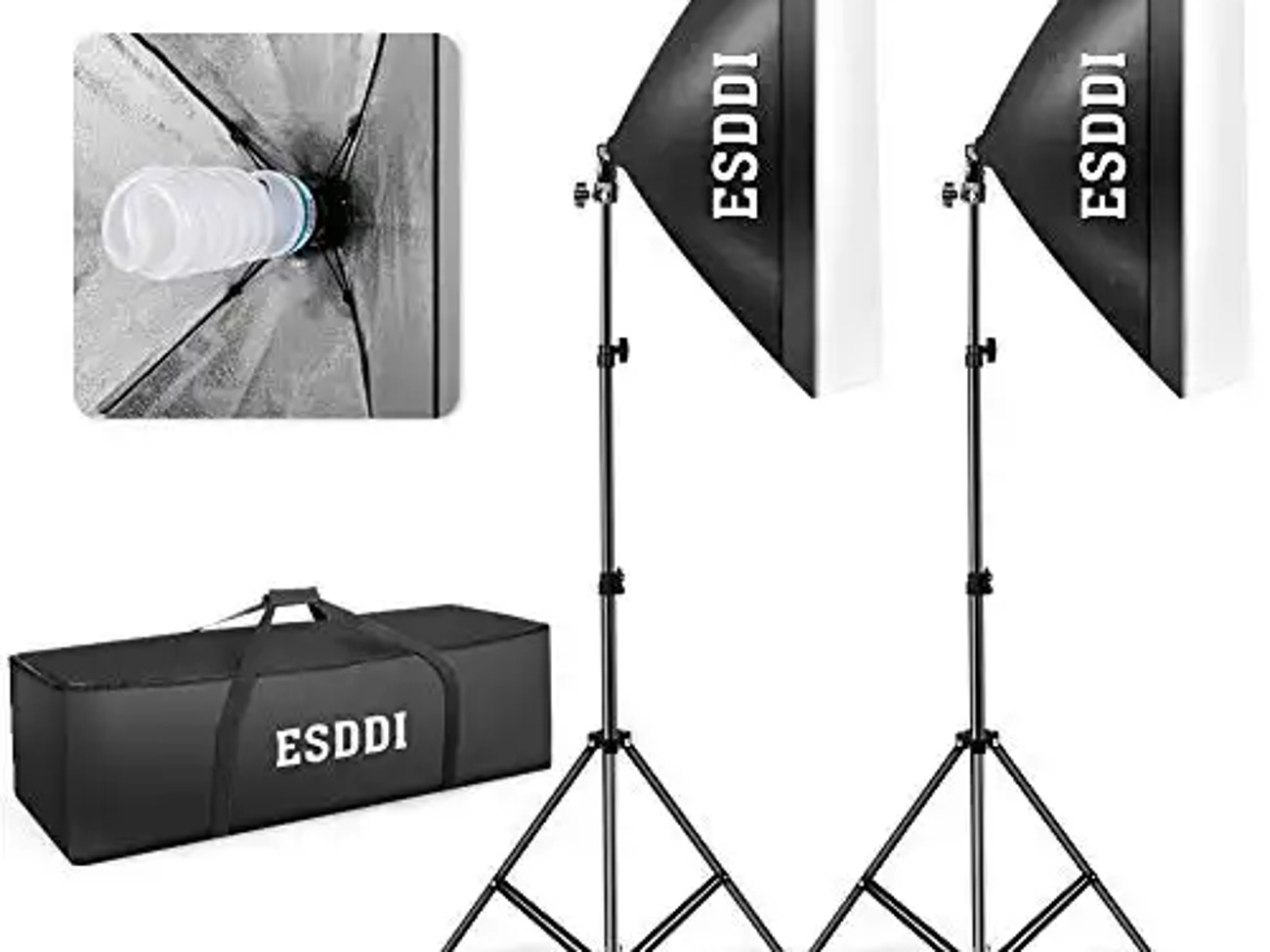 2 x esddi ps025 photography softboxes with stands
