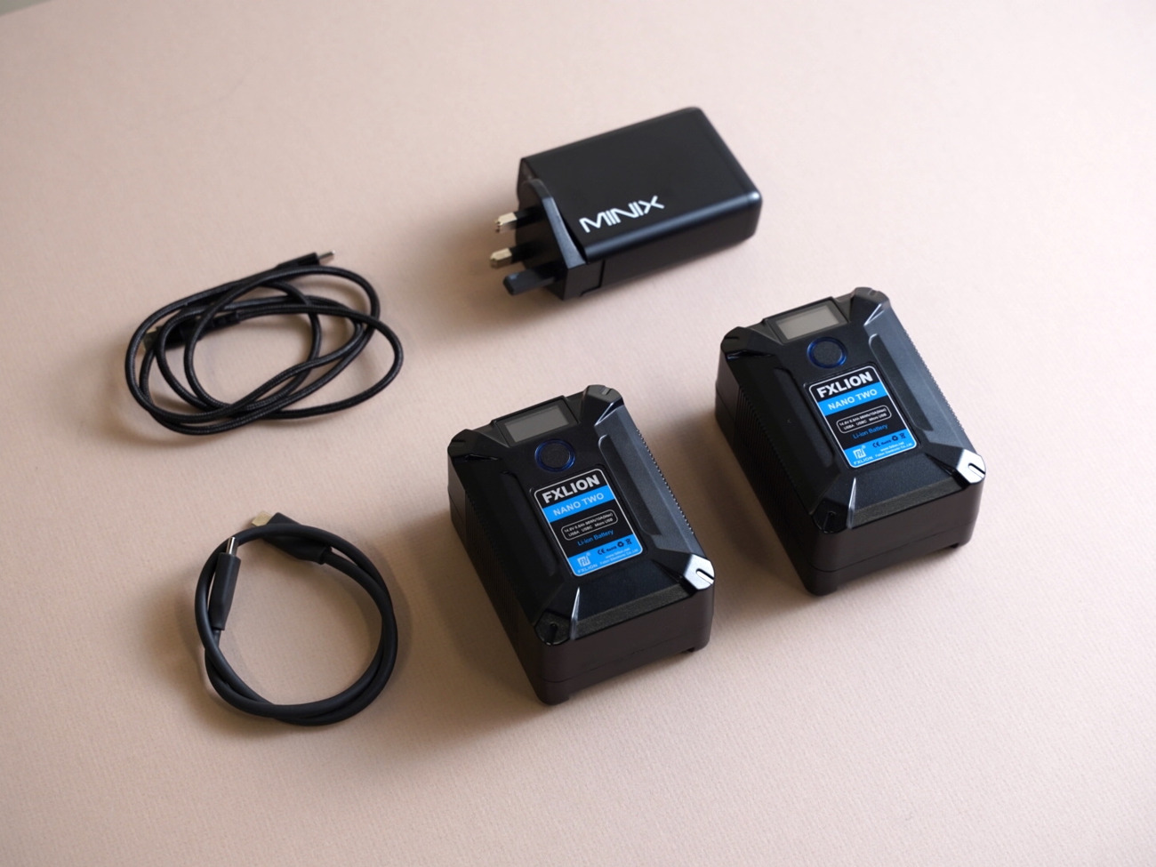 2 x fx lion two 98wh v-mount batteries
