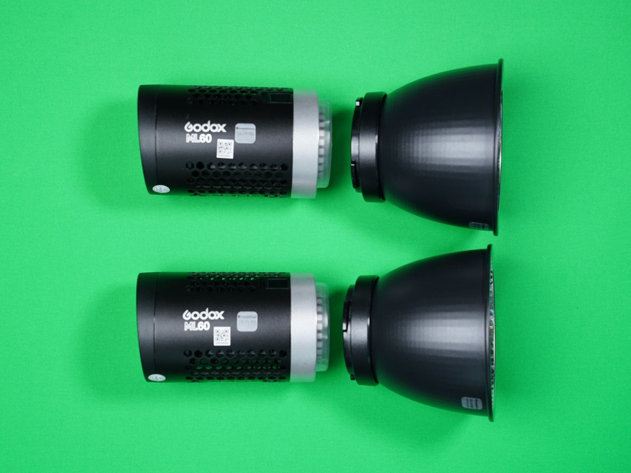 2 x godox ml60 60w led video light + 4 batteries package