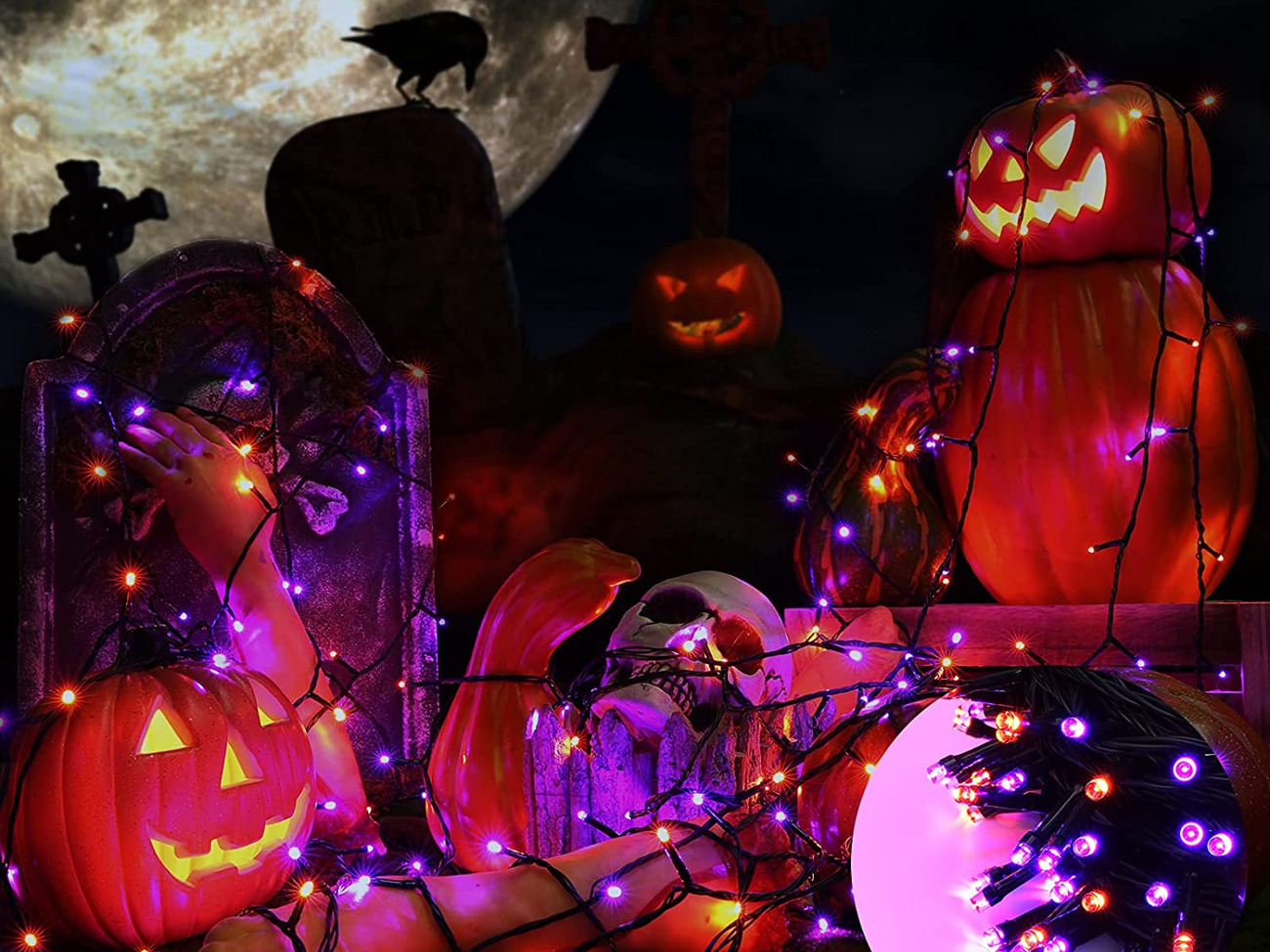 2 x halloween decorations fairy lights led for party