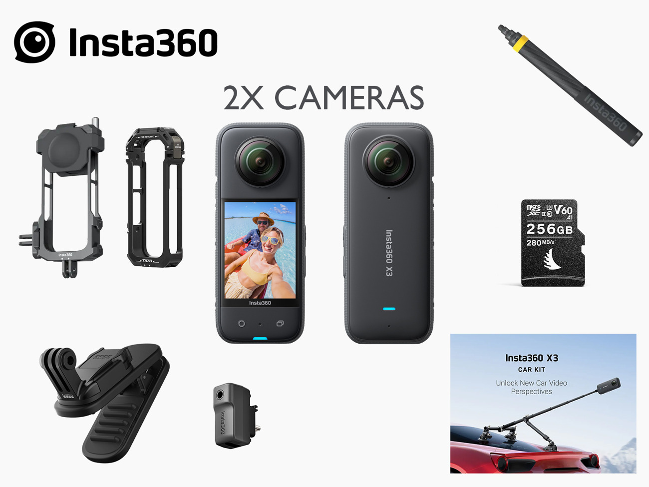 Insta360 x3 360 camera action waterproof (2 available) 