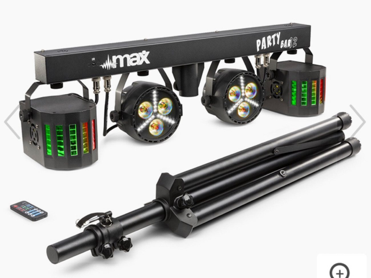 2 x light bars, stands & smoke machine package