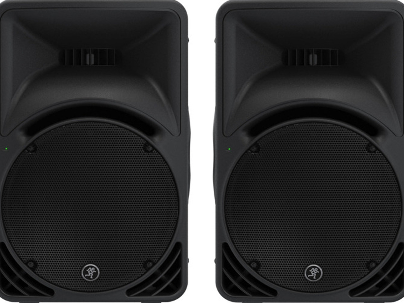 2 x mackie srm 450 v3's 2000w speakers + stands + cables