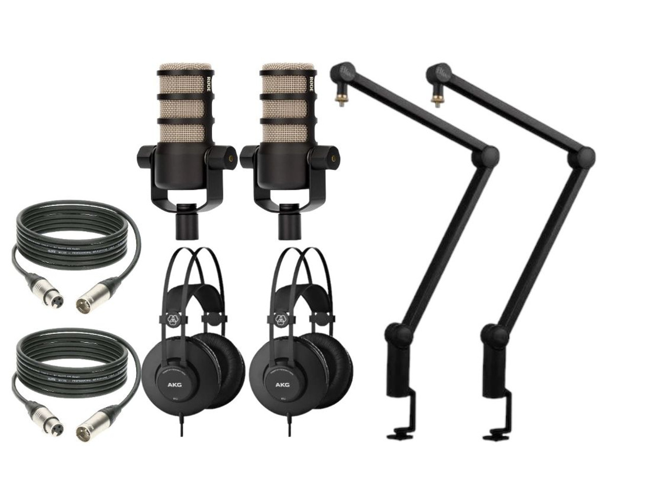 2 x microphone boom arm rode podmic xlr podcast stand mic h6 h5 