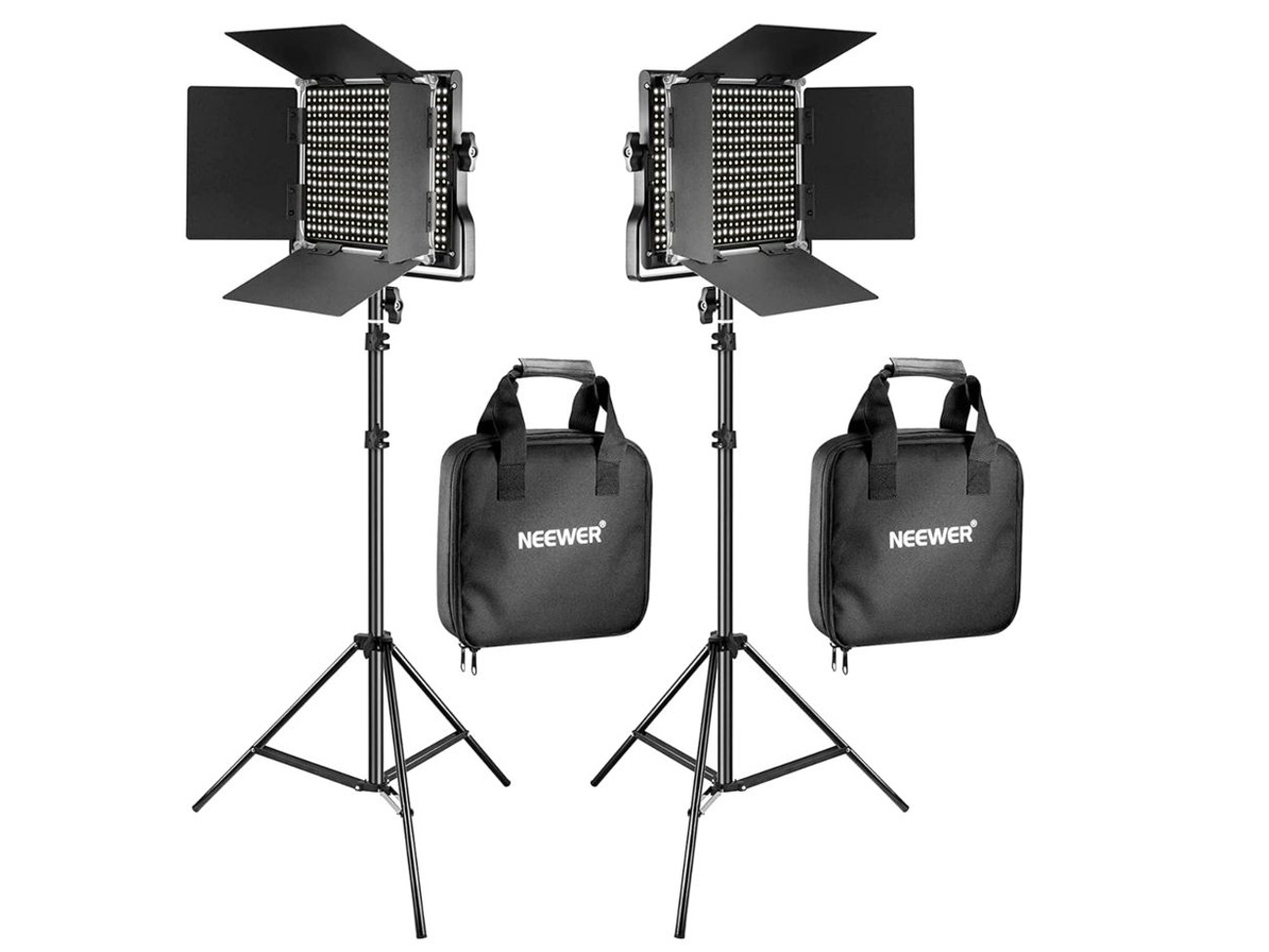 2 x neewer led lights (bi-colour adjustable, 40w)