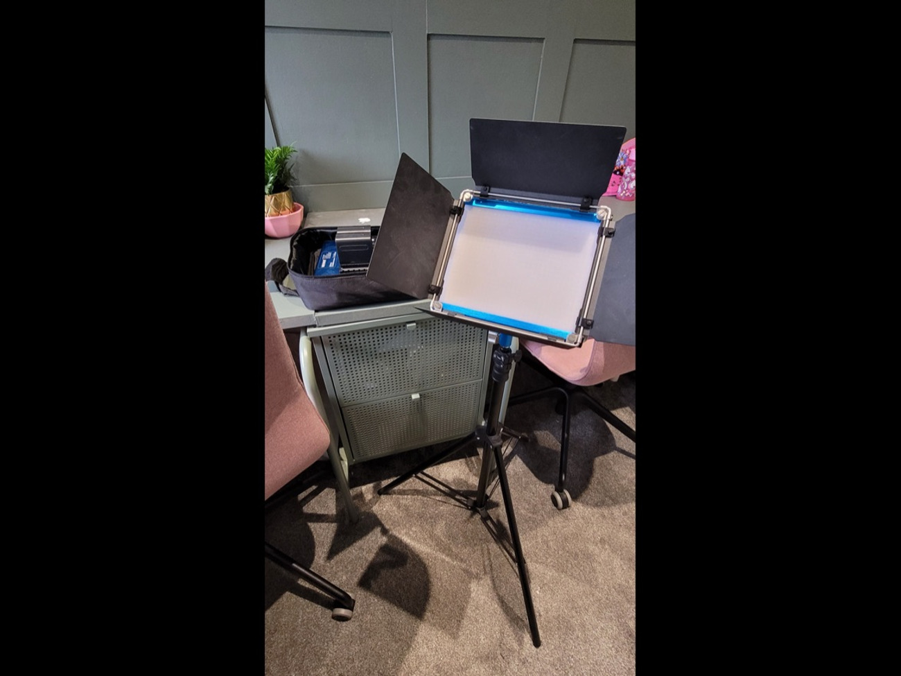 2 x neewer led lights w/ stands and batteries