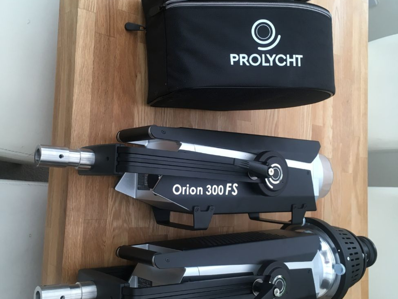 2 x prolycht orion 300fs rgb led light kits with broncolor stands fresnel