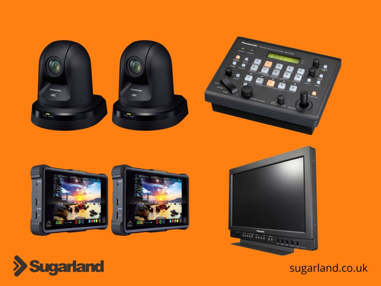 2 x ptz cameras + controller + 2 x recorders + monitor