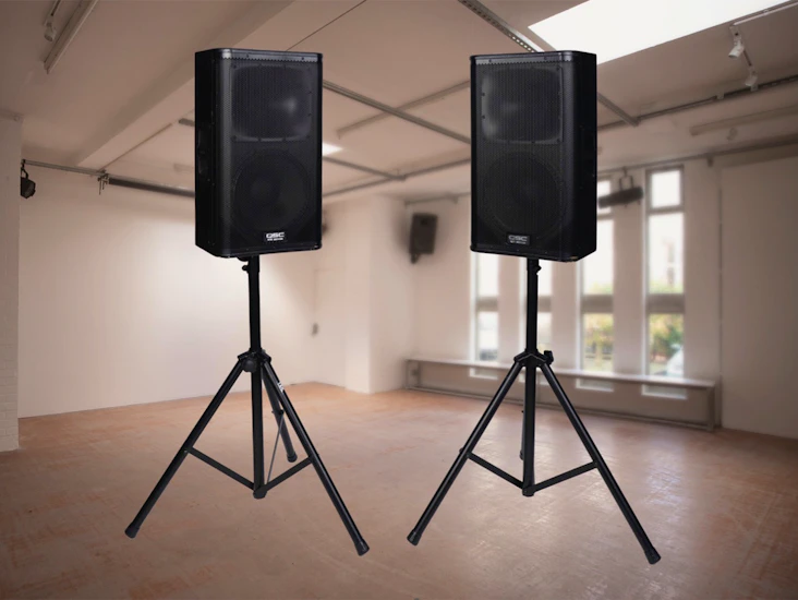 2 x qsc kw122 pa speaker system