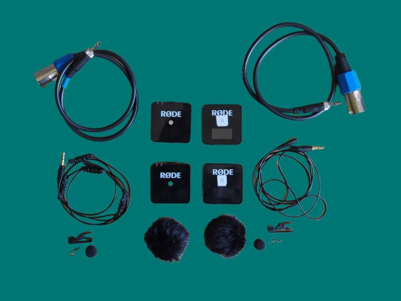 2 x rode wireless go, 2 x rode lav lavalier mics